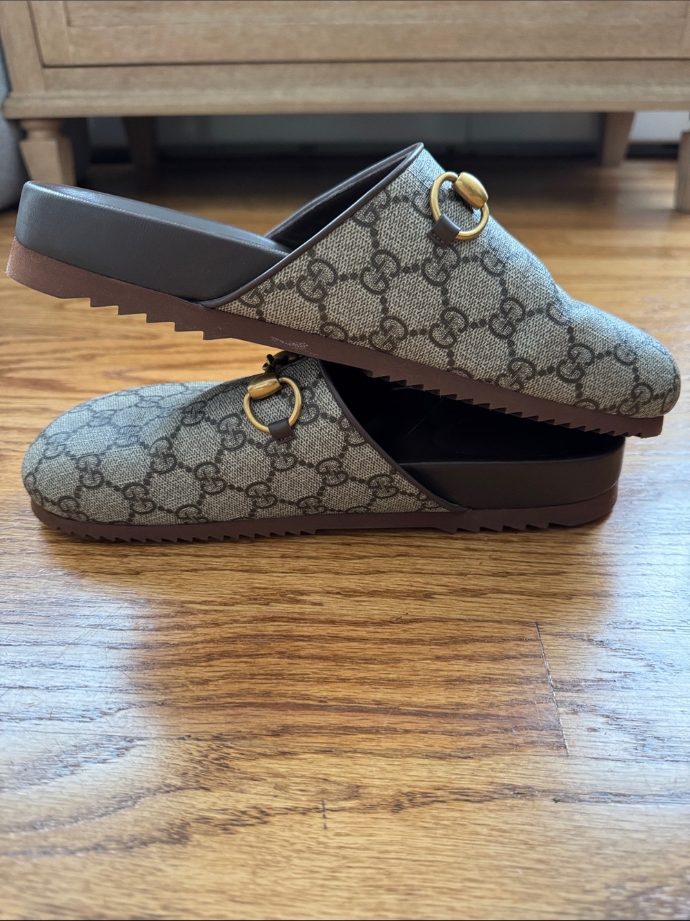 GUCCI women’s Canvas Horsebit Backless Mules - Picture 6 of 6